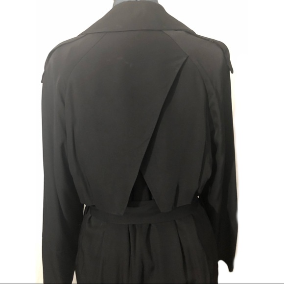 Whistles | Belted Black Trench Coat | Large - Picture 4 of 8